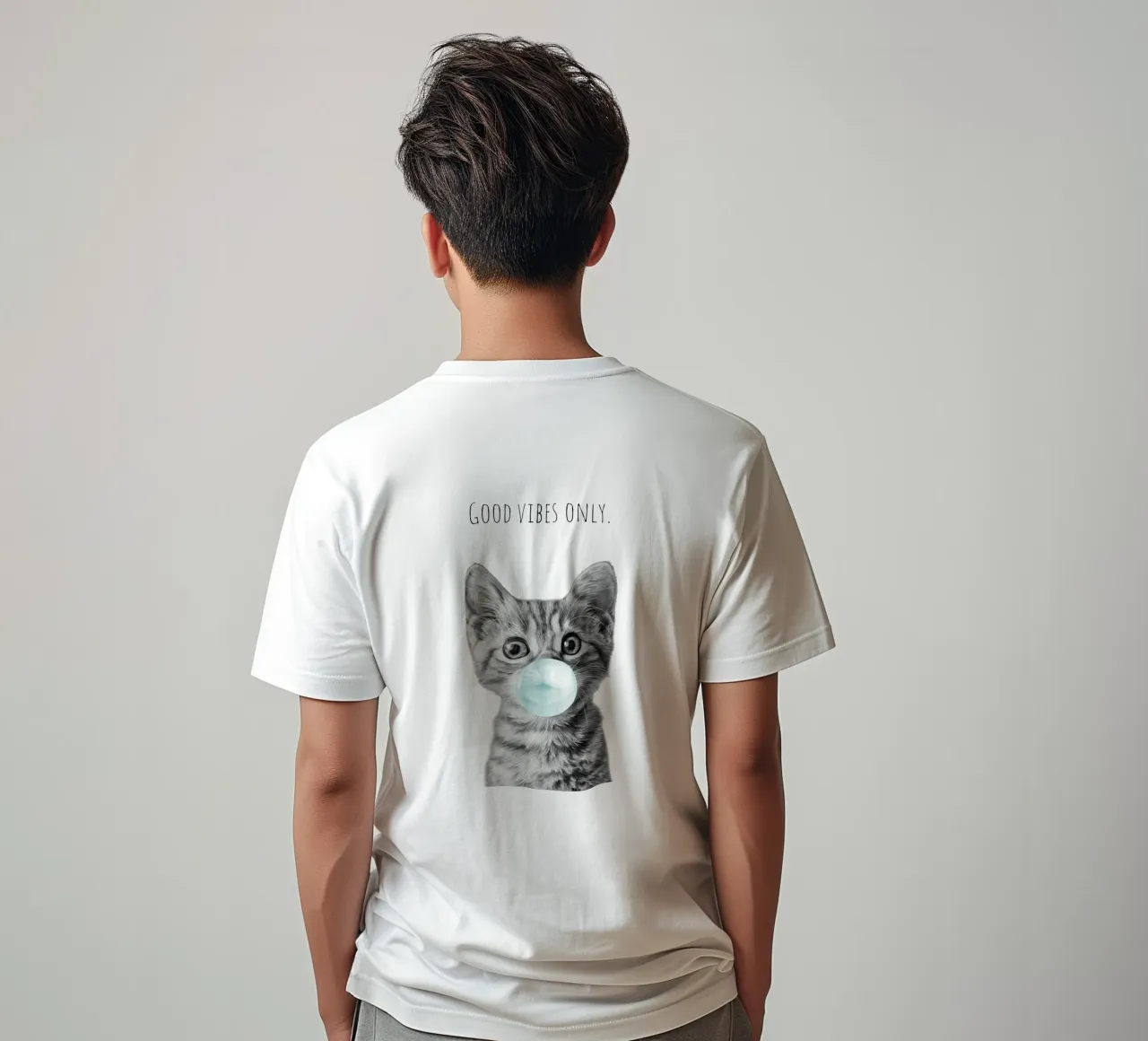 Cool cat - Good Vibes Only - turchese t-shirt da Melanie Viola