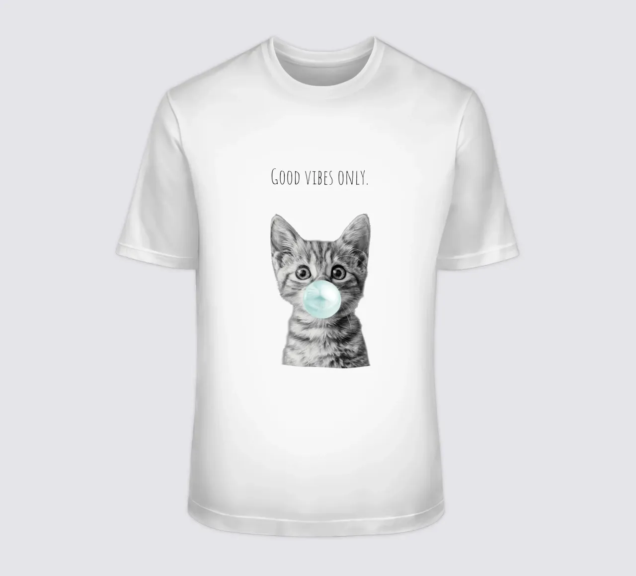 Cool cat - Good Vibes Only - turchese t-shirt da Melanie Viola