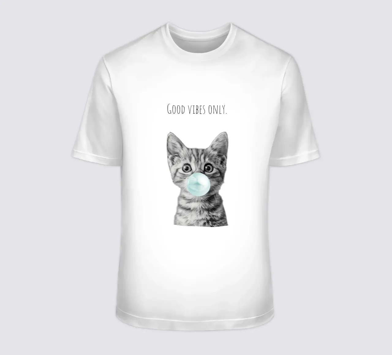 Cool cat - Good Vibes Only - turchese t-shirt da Melanie Viola