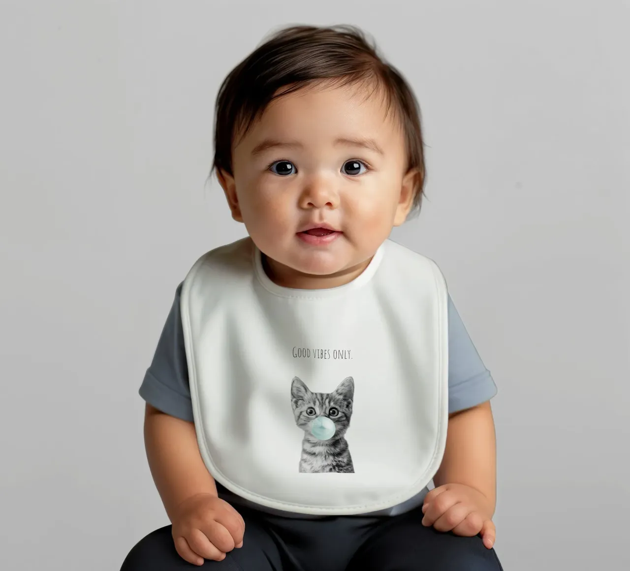 Cool cat - Good Vibes Only - turchese bavaglino da Melanie Viola