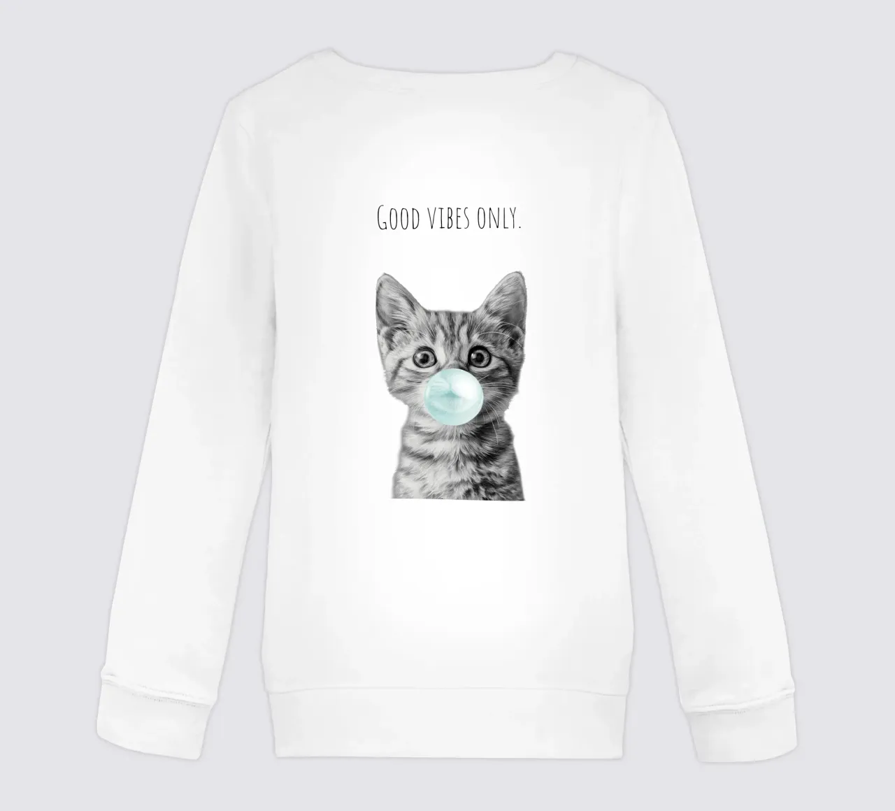 Cool cat - Good Vibes Only - turchese felpa bambino da Melanie Viola