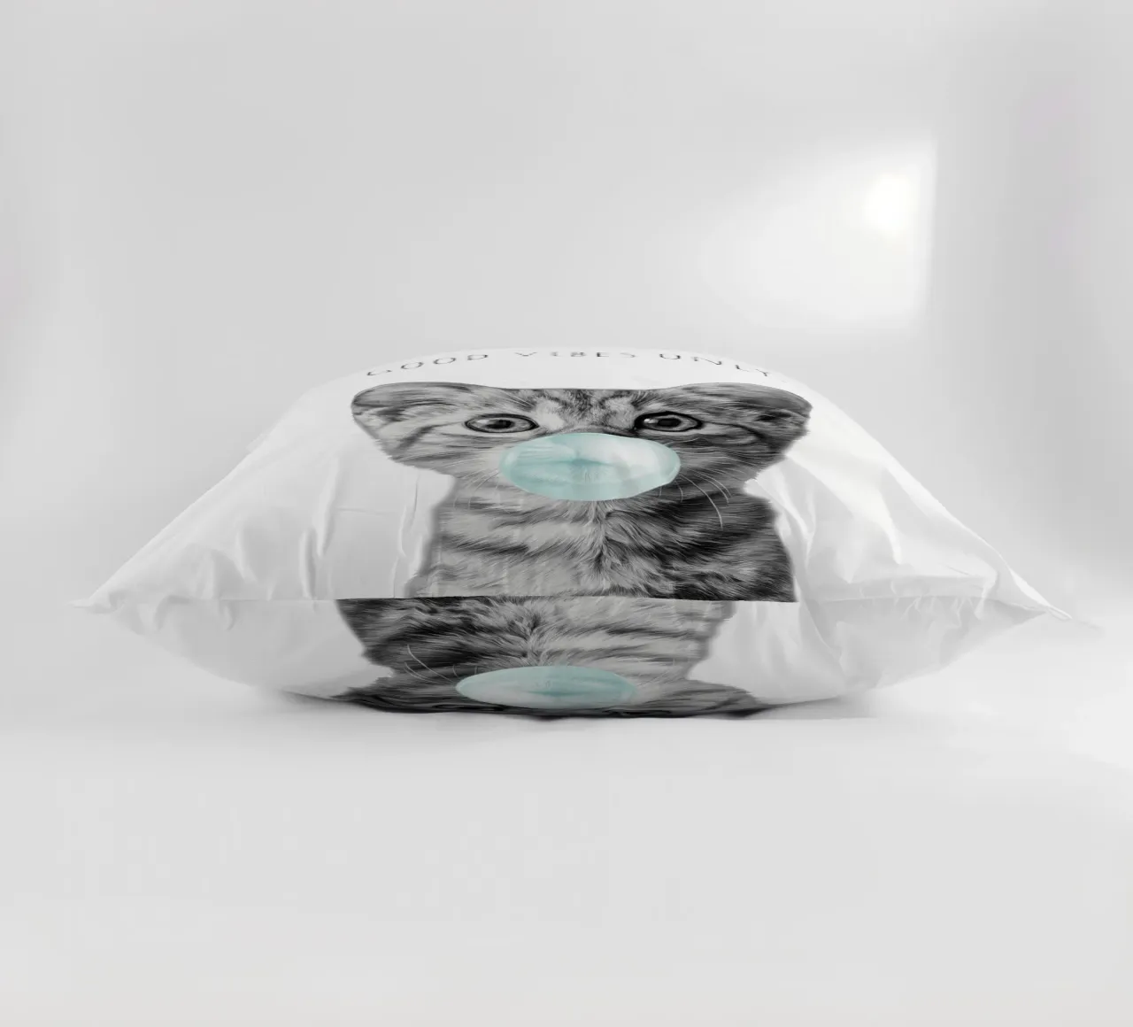 Cool cat - Good Vibes Only - turchese cuscino da Melanie Viola