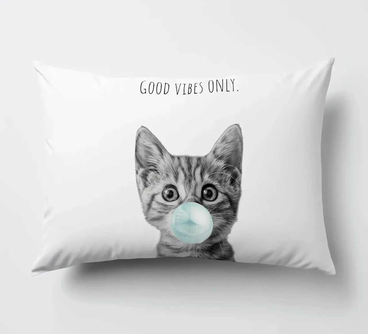 Cool cat - Good Vibes Only - turchese cuscino da Melanie Viola