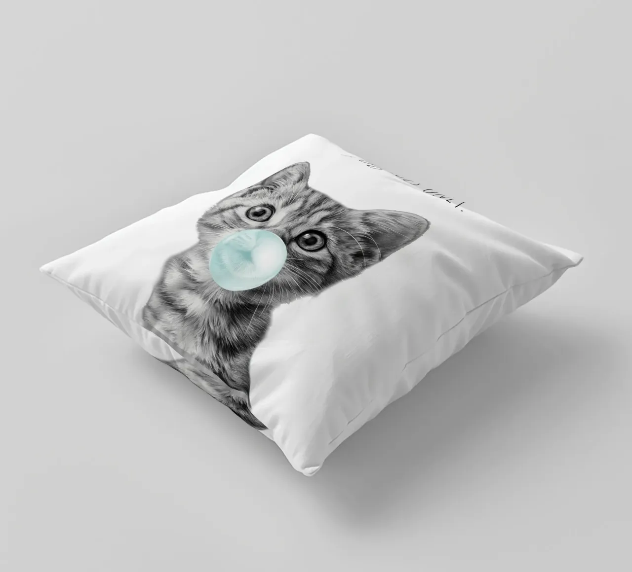 Cool cat - Good Vibes Only - turchese cuscino da Melanie Viola