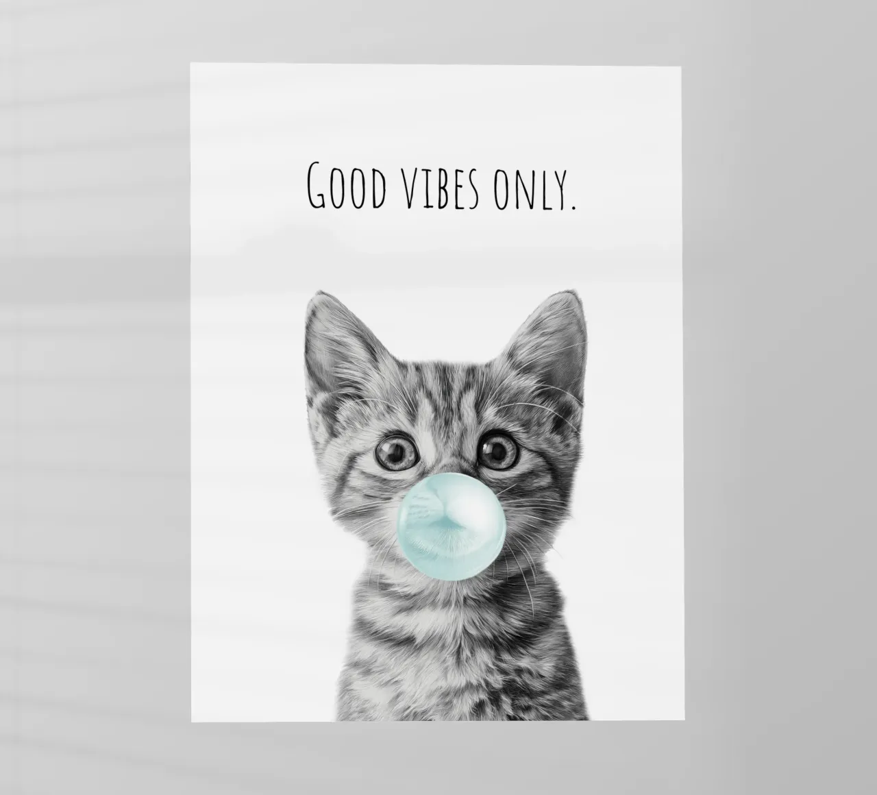Cool cat - Good Vibes Only - turchese pellicola backlit da Melanie Viola