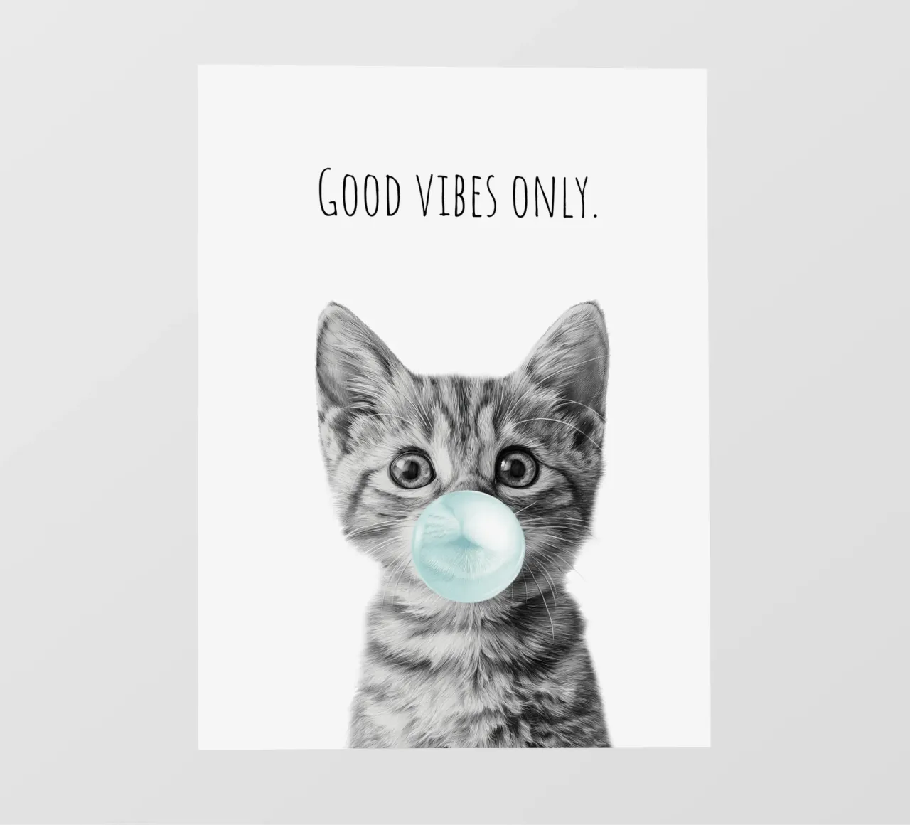 Cool cat - Good Vibes Only - turchese pellicola backlit da Melanie Viola