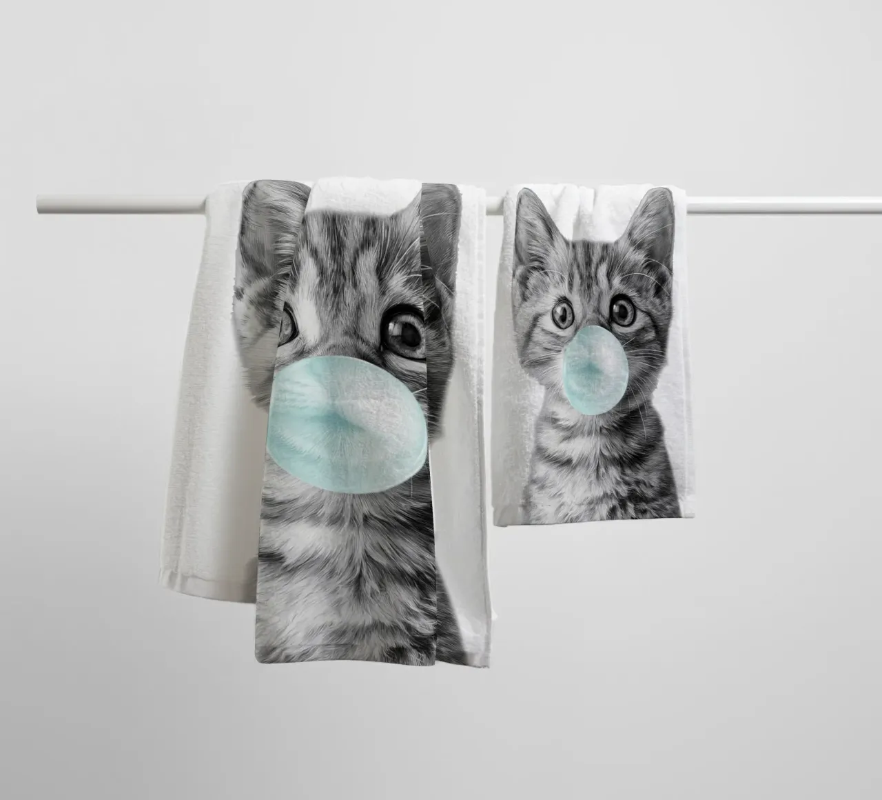 Cool cat - Good Vibes Only - turchese asciugamano da bagno da Melanie Viola