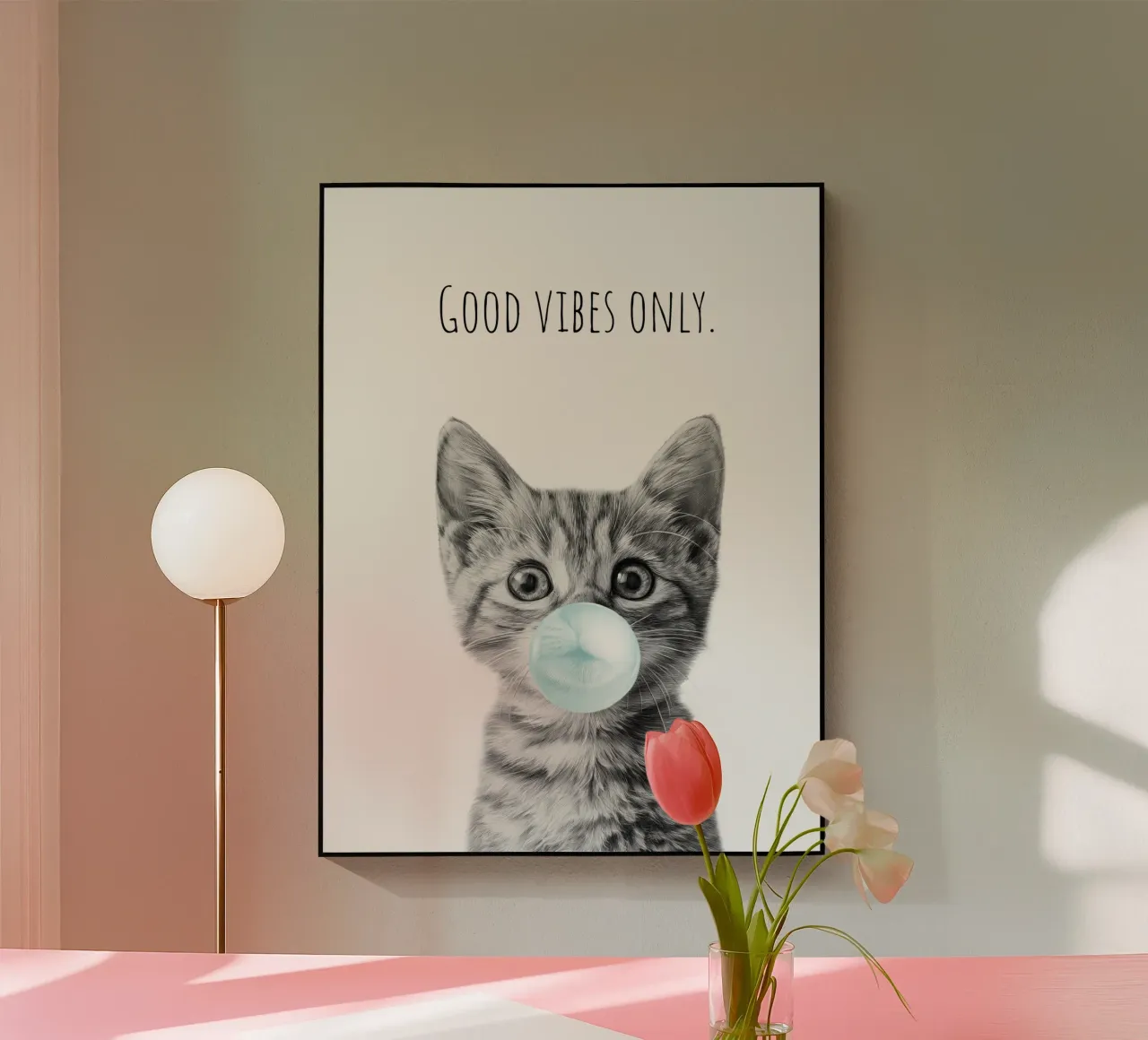 Cool cat - Good Vibes Only - turchese plexiglass da Melanie Viola