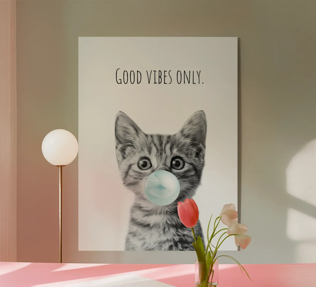 Cool cat - Good Vibes Only - turchese plexiglass da Melanie Viola