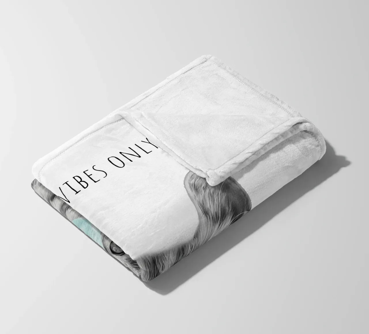 Cool cat - Good Vibes Only - turchese coperta in pile da Melanie Viola