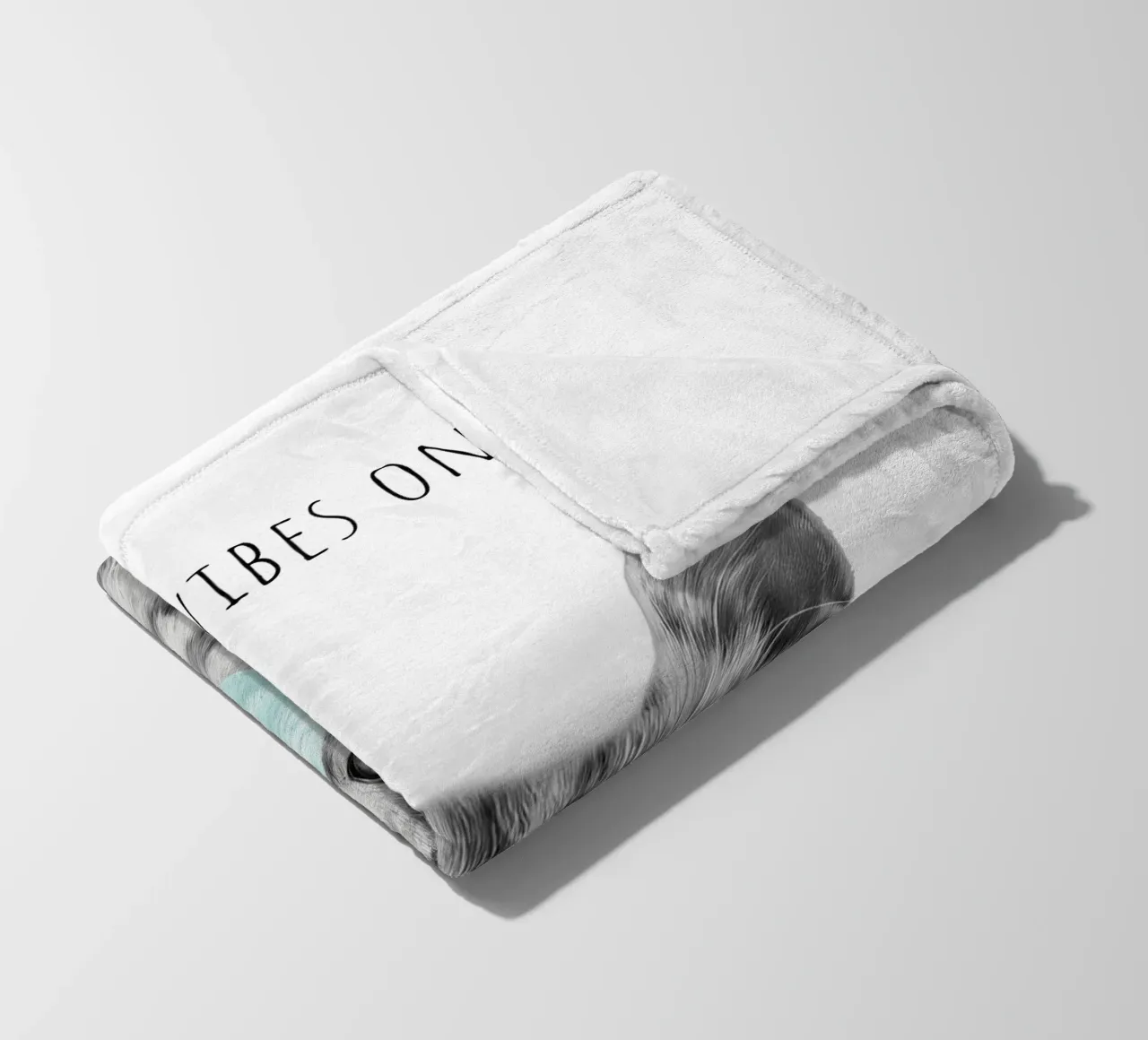 Cool cat - Good Vibes Only - turchese coperta in pile da Melanie Viola