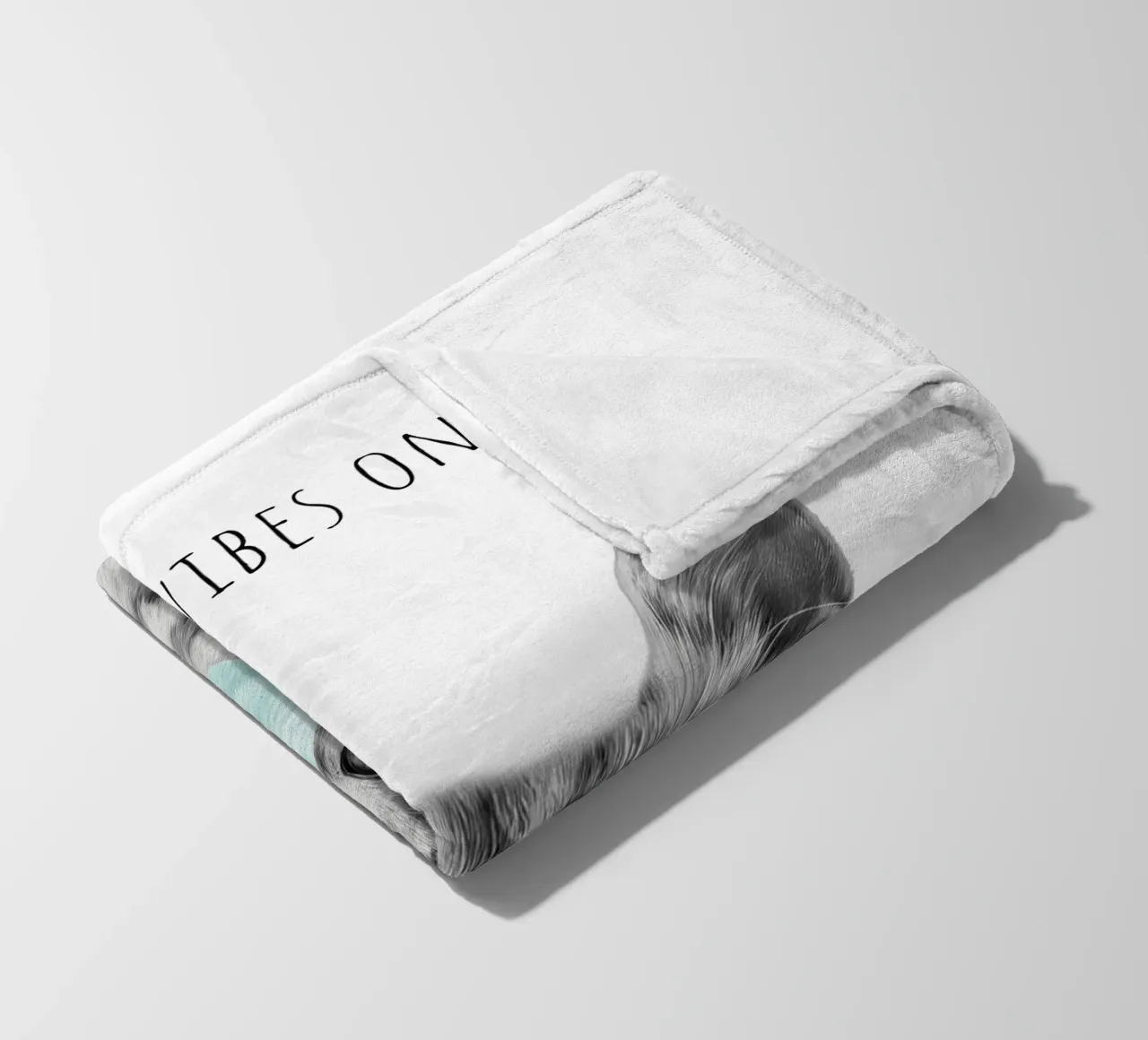 Cool cat - Good Vibes Only - turchese coperta in pile da Melanie Viola