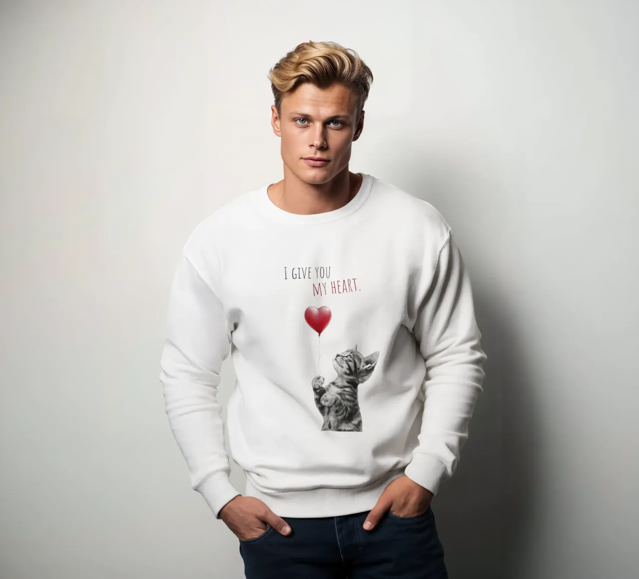 Cat love sweatshirt by Melanie Viola