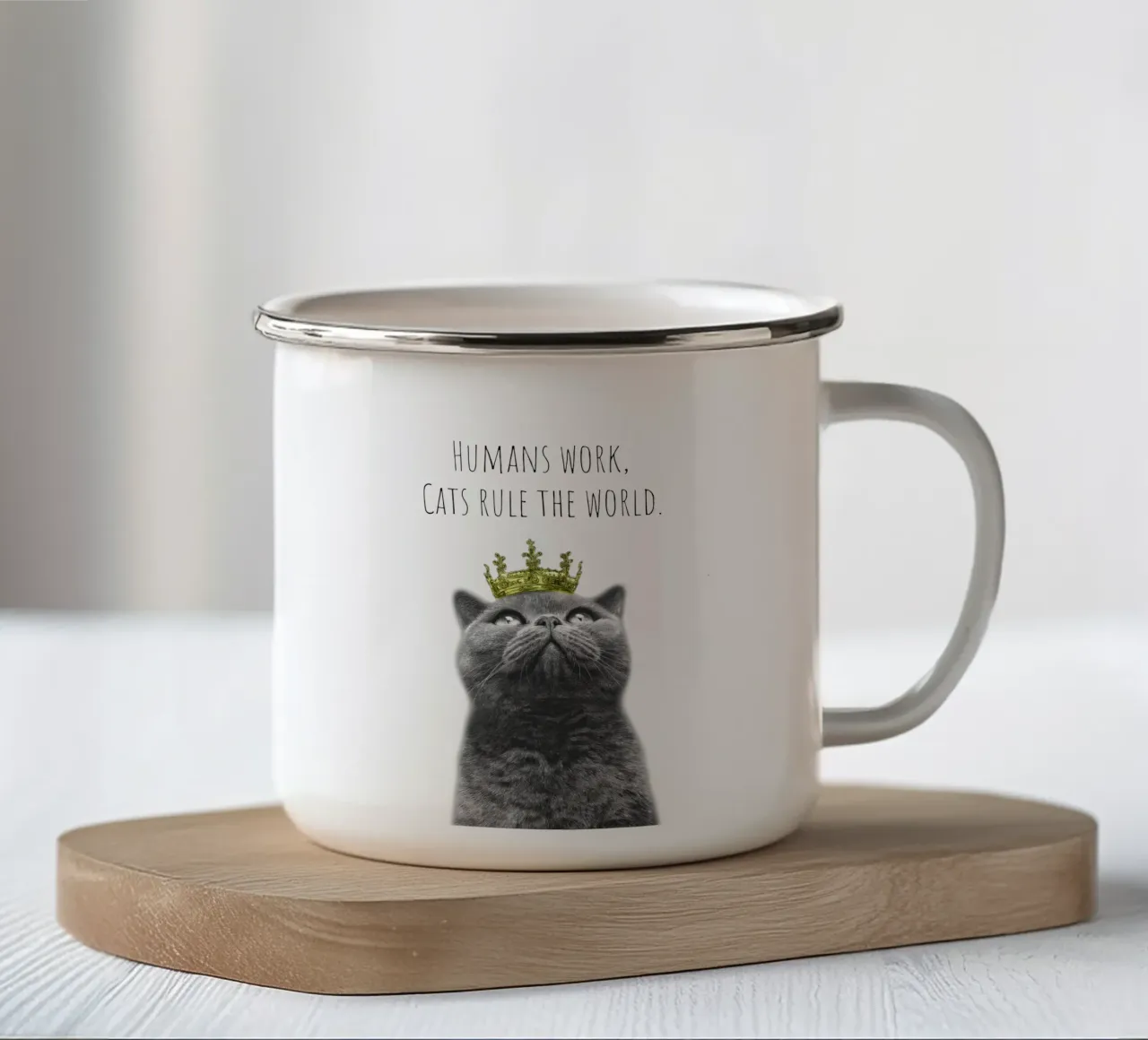 Cool Cat - Il dominatore tazza in smalto da Melanie Viola