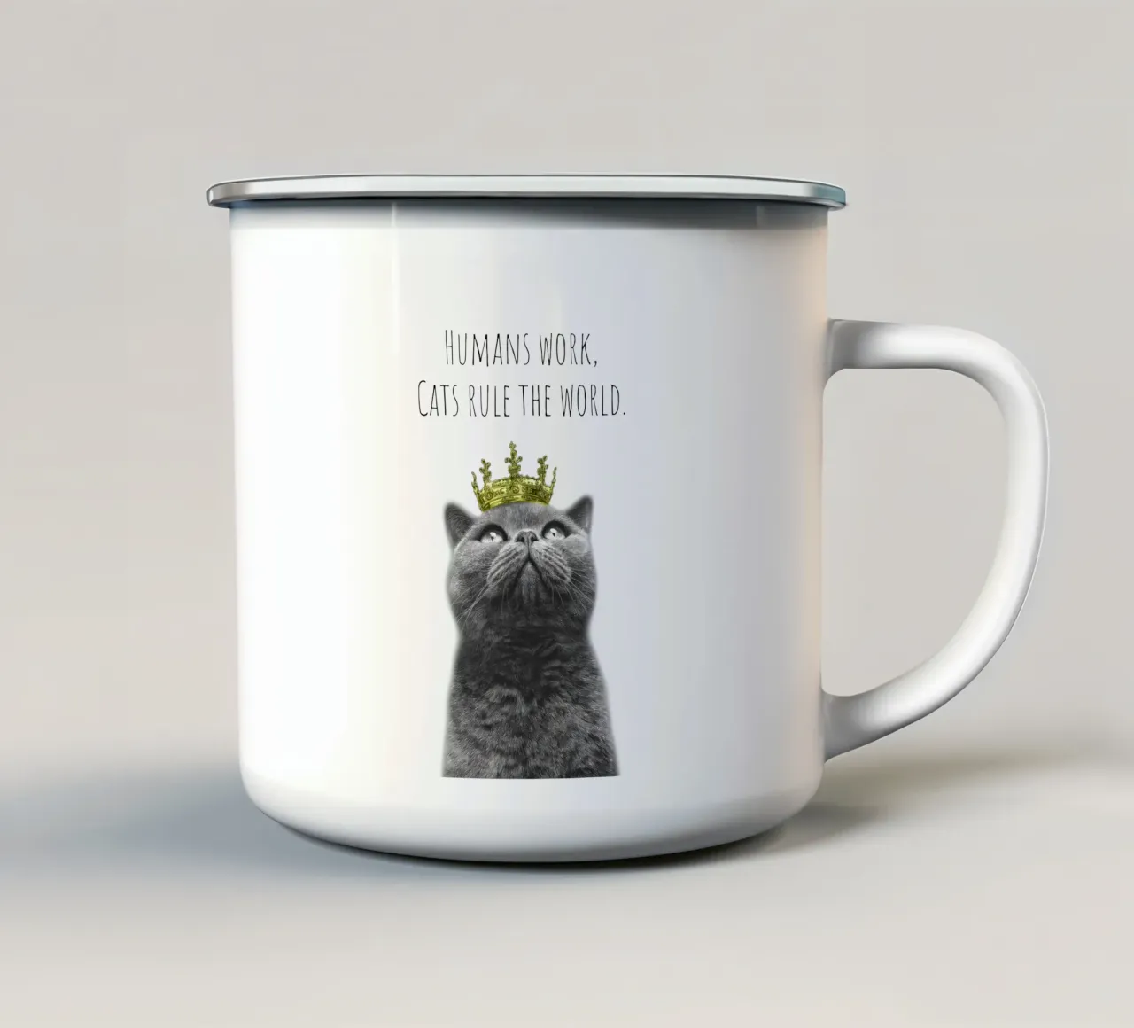 Cool Cat - Il dominatore tazza in smalto da Melanie Viola