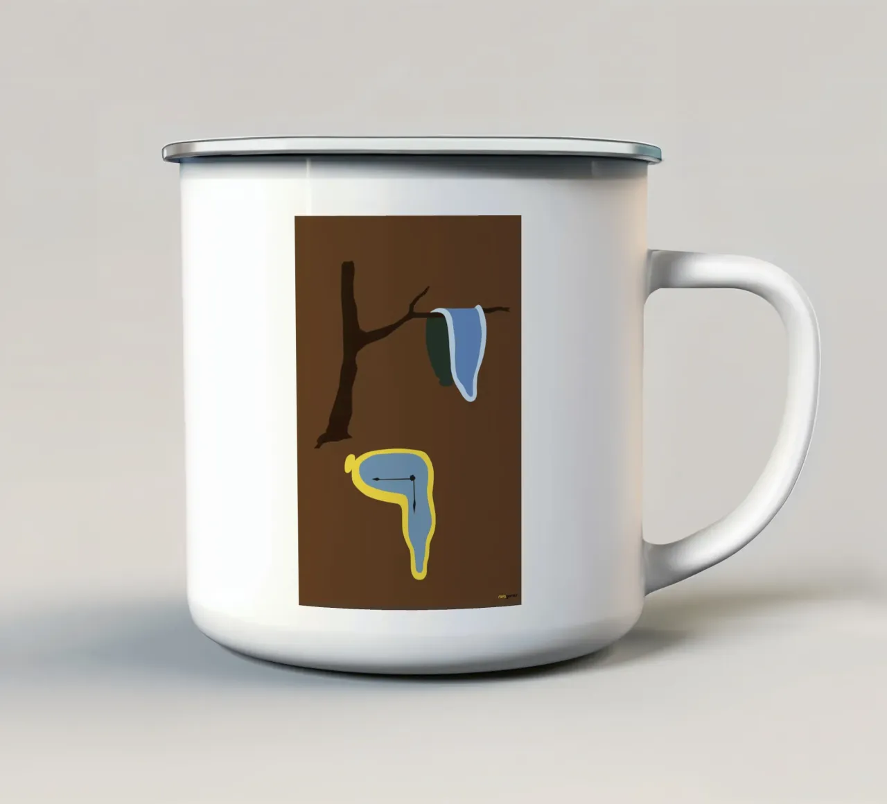 The Persistence Of Memory enamel mug by Rafa Gomes