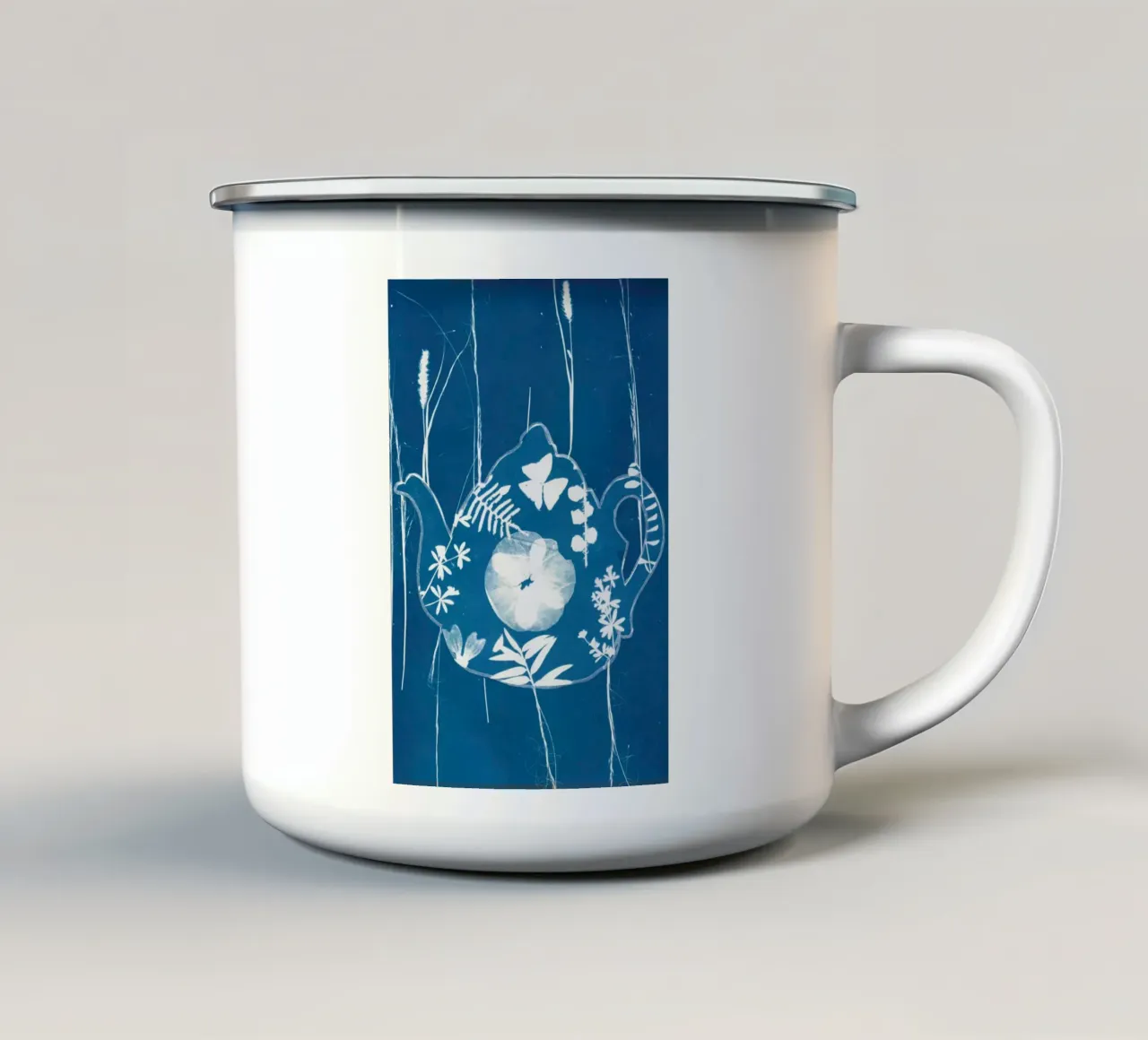 Ora del tè tazza in smalto da Inge Hauser Illustration