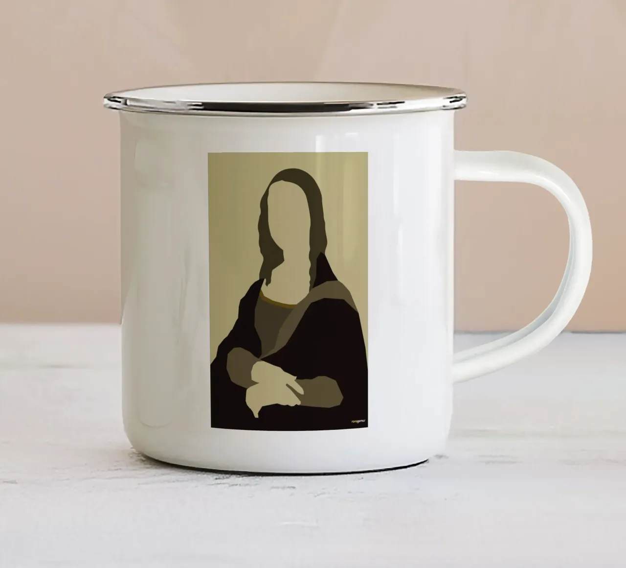 Monalisa tazza in smalto da Rafa Gomes