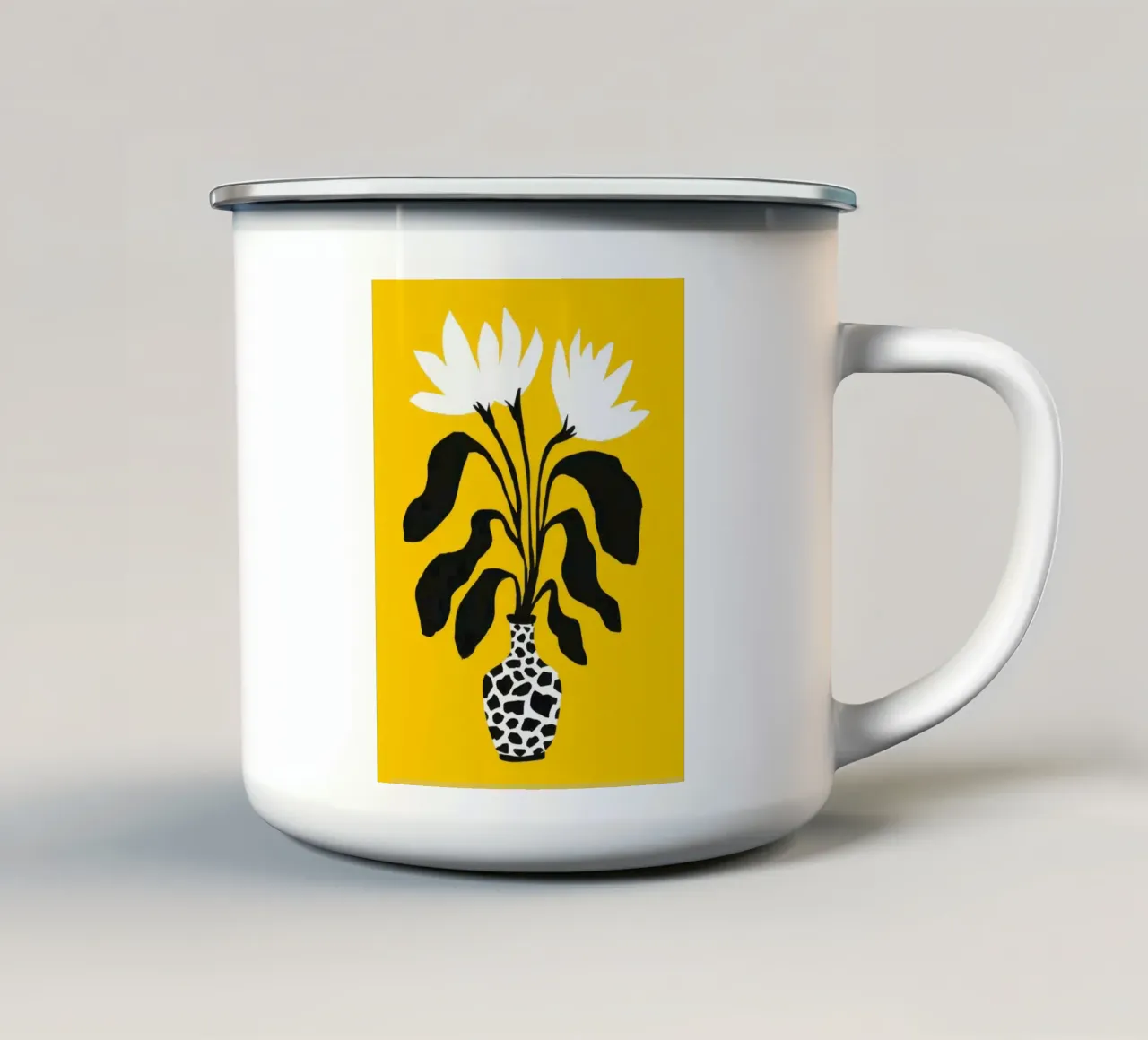 Fiori soleggiati a pois tazza in smalto da Sun Riser