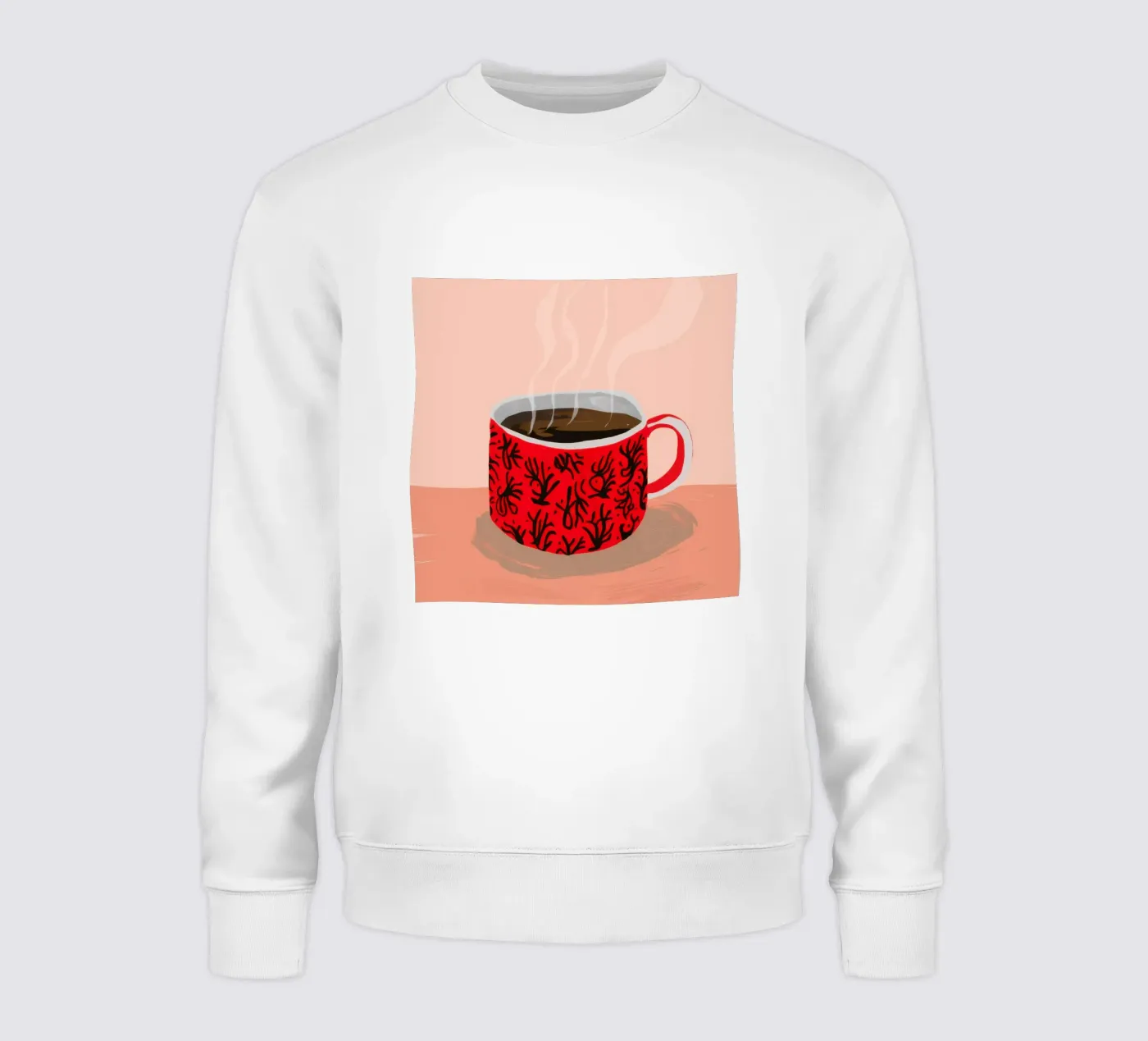 Red Patterned Mug sweatshirt by Sun Riser