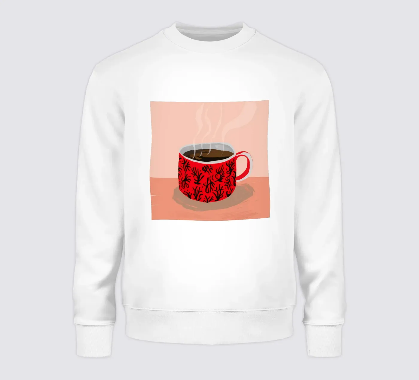 Red Patterned Mug sweatshirt by Sun Riser