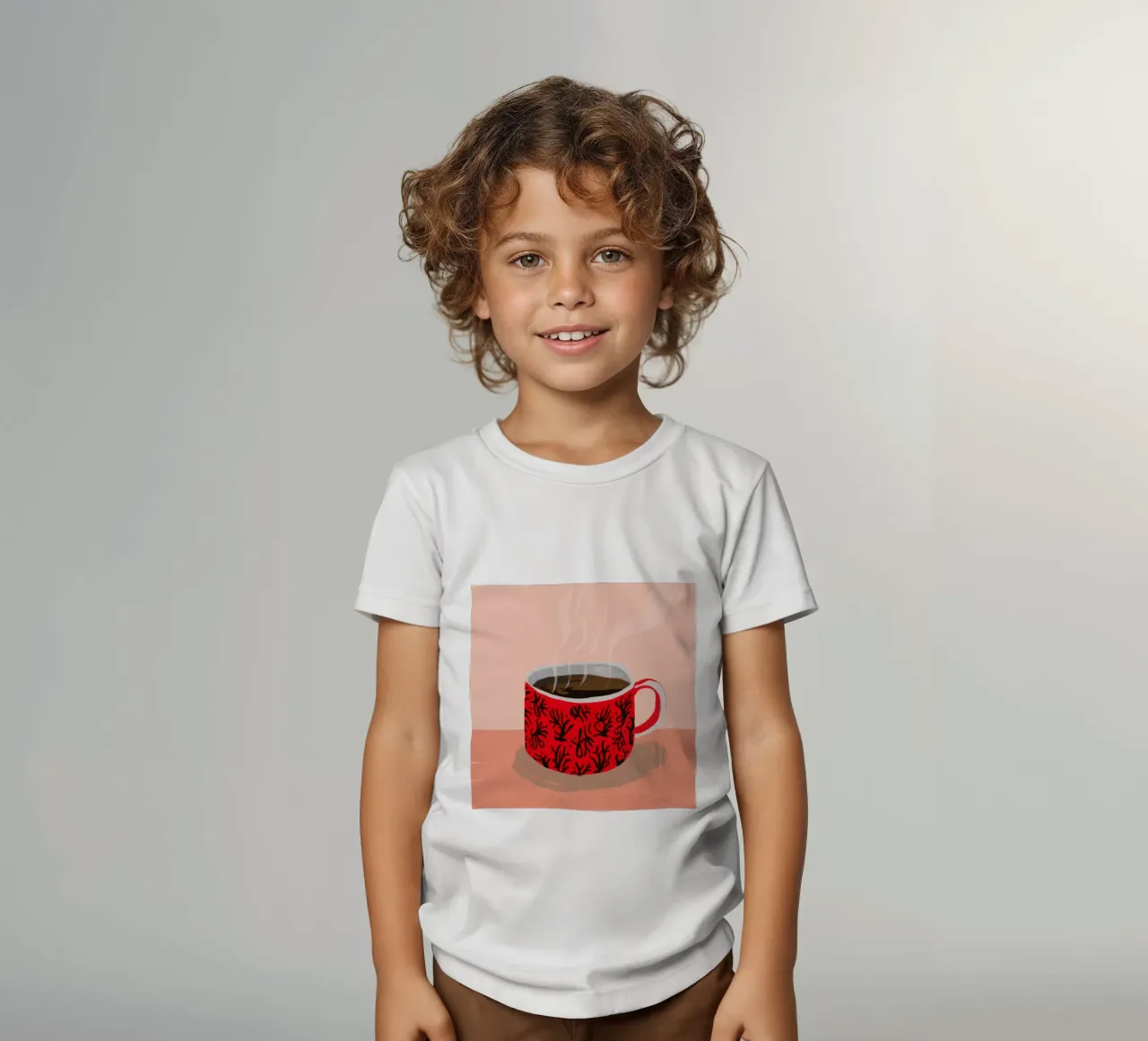 Tazza con motivo rosso t-shirt bambini da Sun Riser