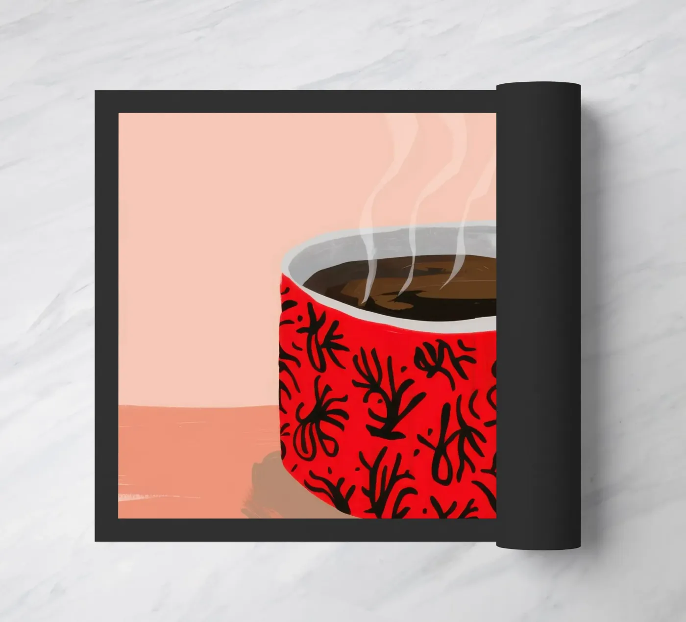 Red Patterned Mug doormat by Sun Riser