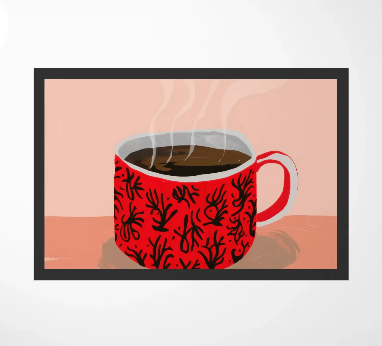 Red Patterned Mug doormat by Sun Riser