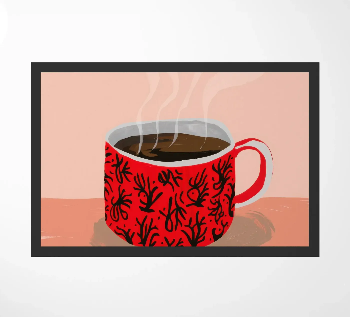 Red Patterned Mug doormat by Sun Riser