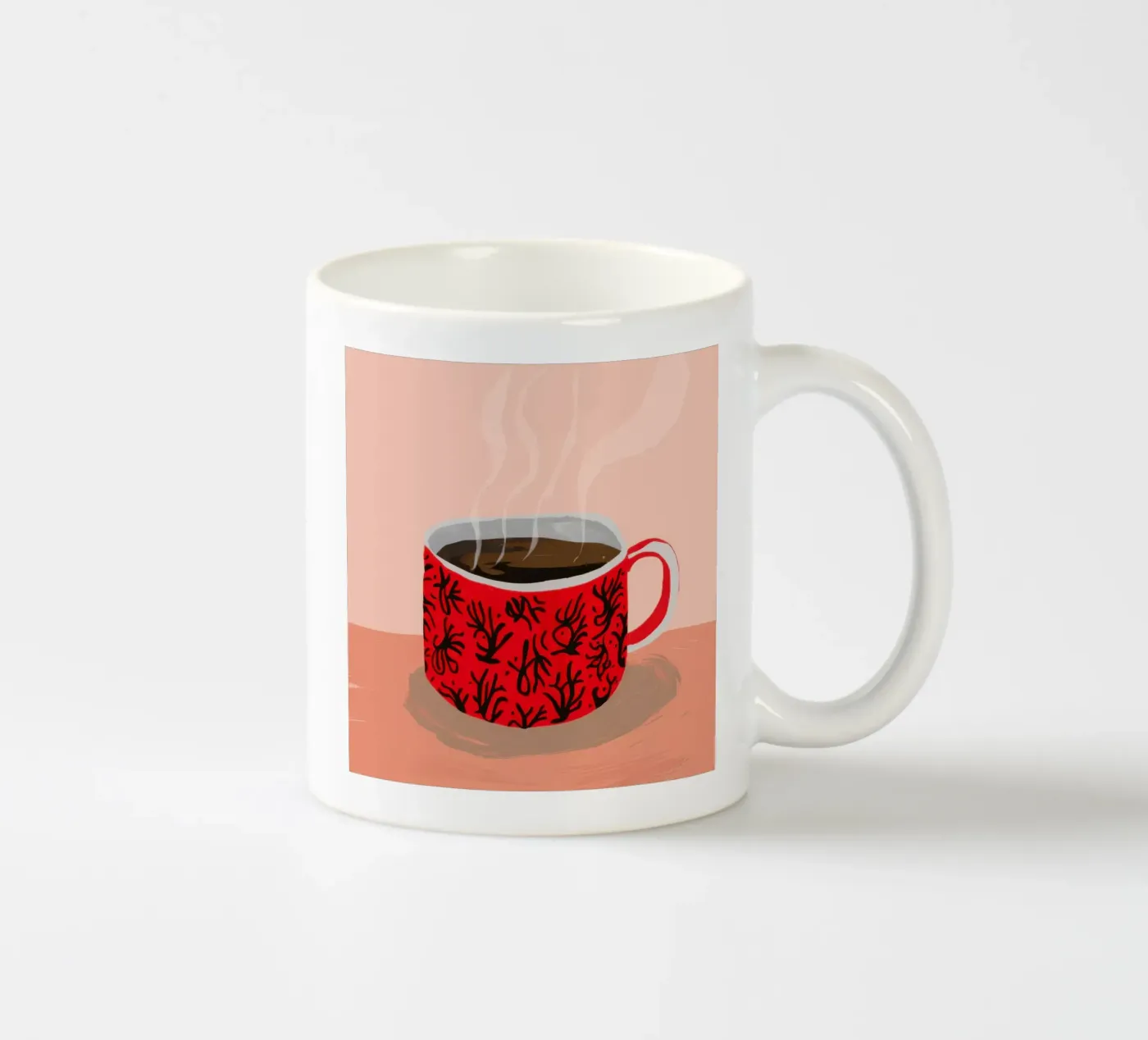 Red Patterned Mug ceramic mug by Sun Riser