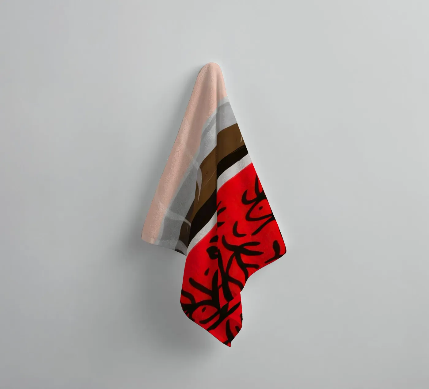 Red Patterned Mug badhanddoek van Sun Riser