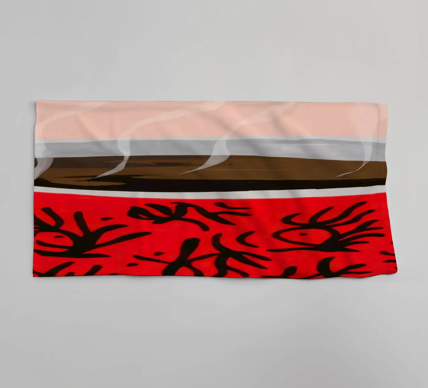 Red Patterned Mug towel by Sun Riser