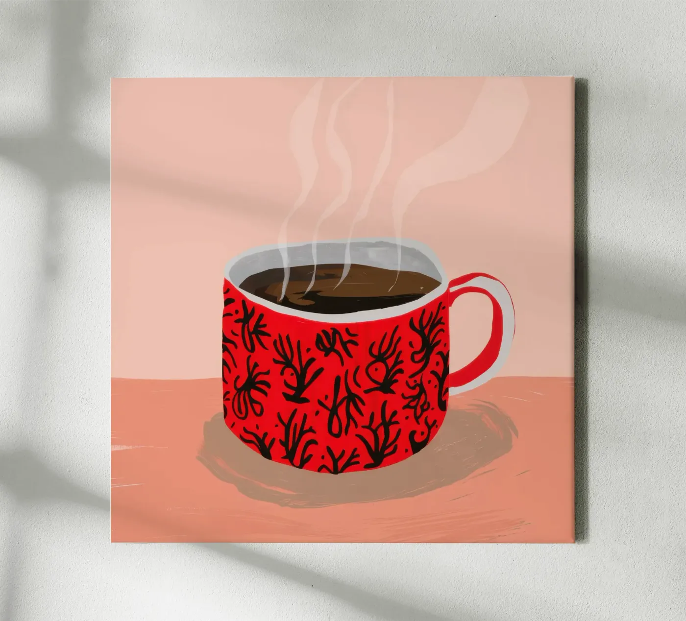 Red Patterned Mug canvas by Sun Riser