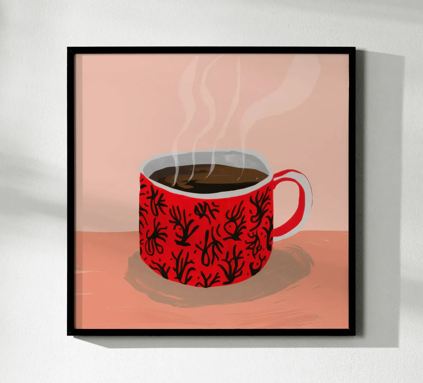 Red Patterned Mug poster by Sun Riser
