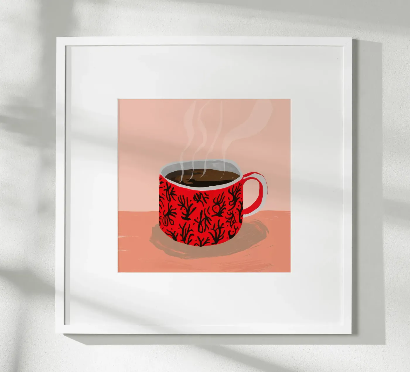 Red Patterned Mug poster by Sun Riser
