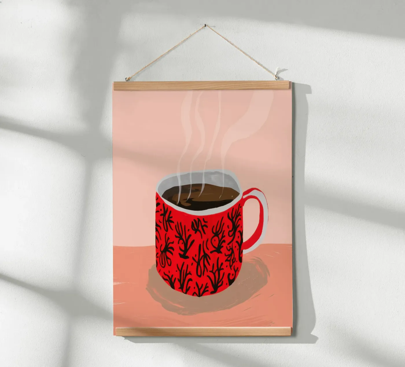 Red Patterned Mug poster by Sun Riser