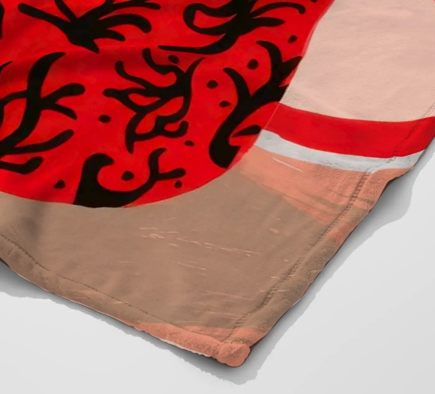 Red Patterned Mug fleece blanket by Sun Riser