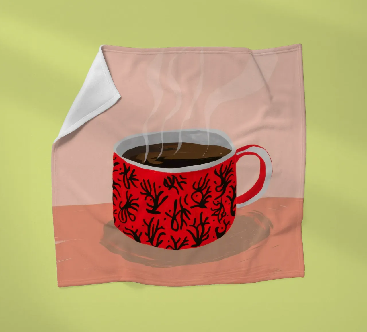 Red Patterned Mug Fleecedecke von Sun Riser