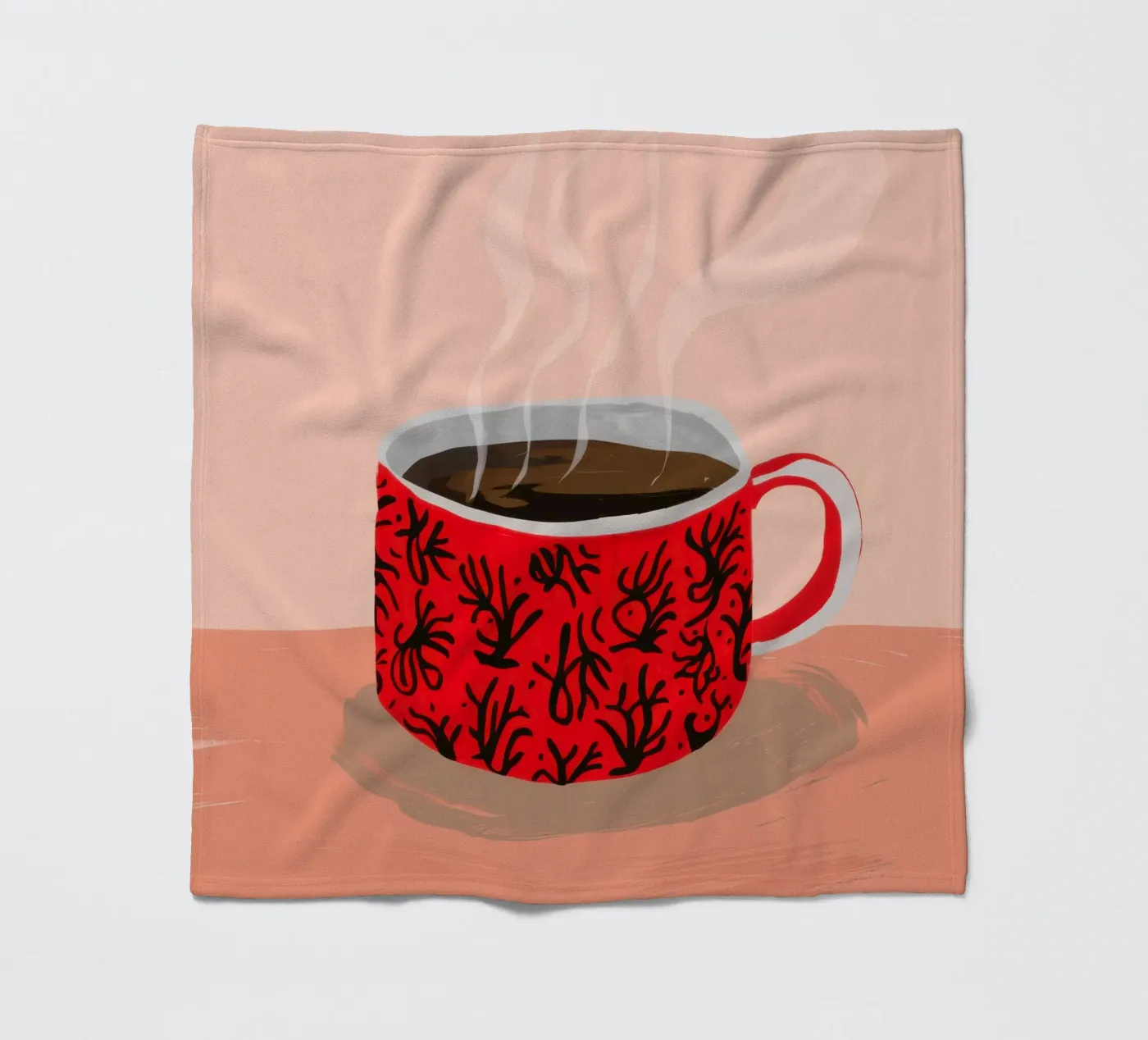 Red Patterned Mug fleece blanket by Sun Riser