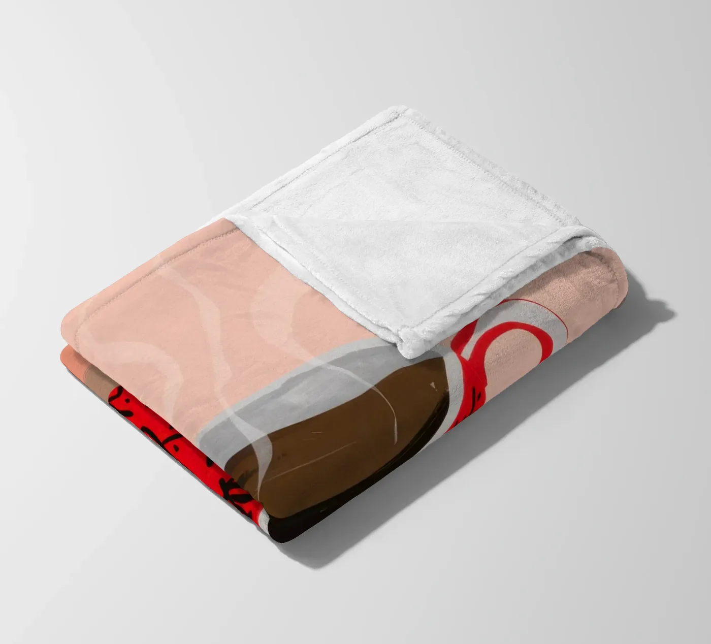 Red Patterned Mug fleece blanket by Sun Riser