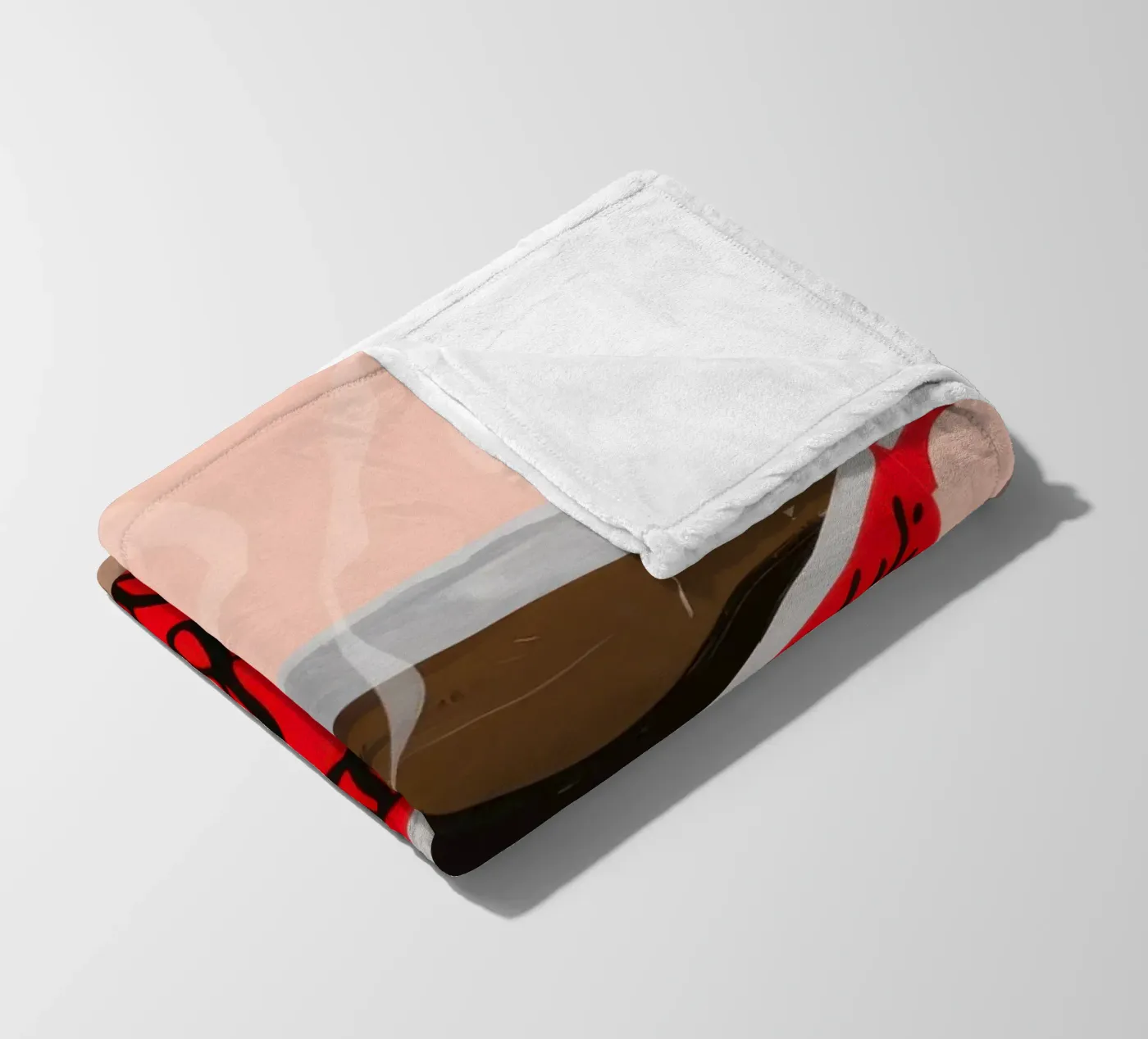 Red Patterned Mug fleece blanket by Sun Riser