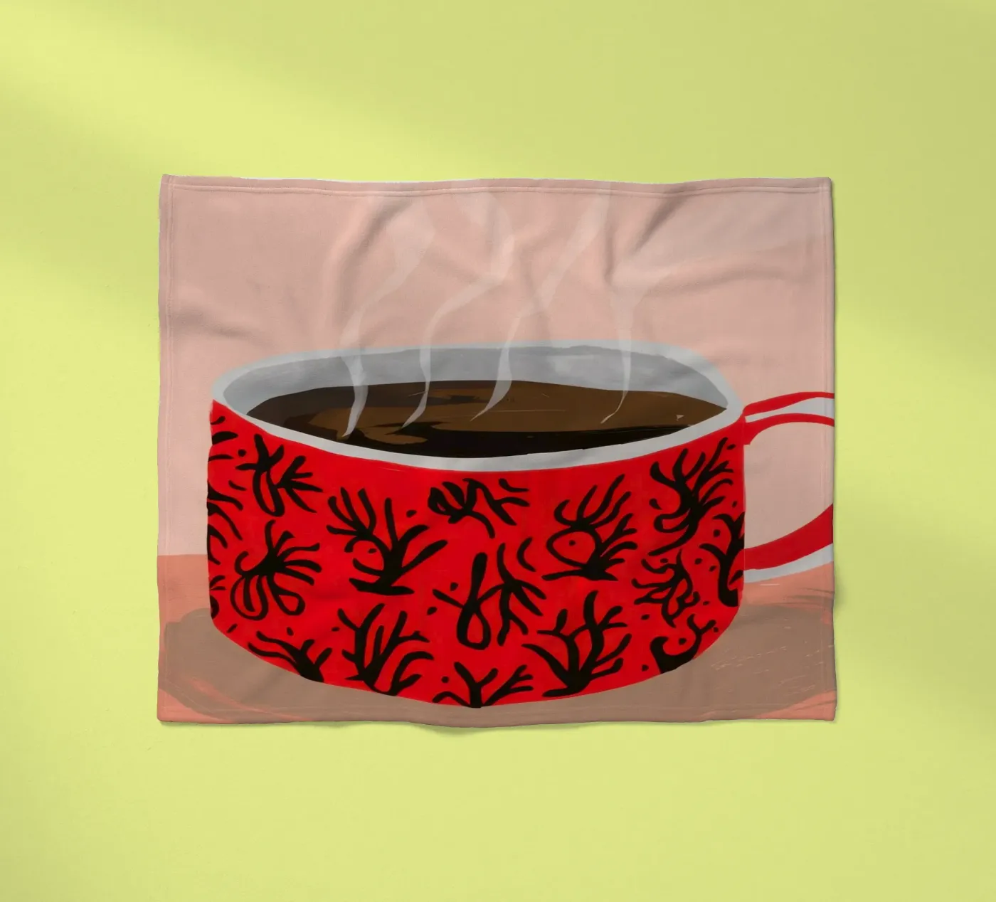Red Patterned Mug fleece blanket by Sun Riser