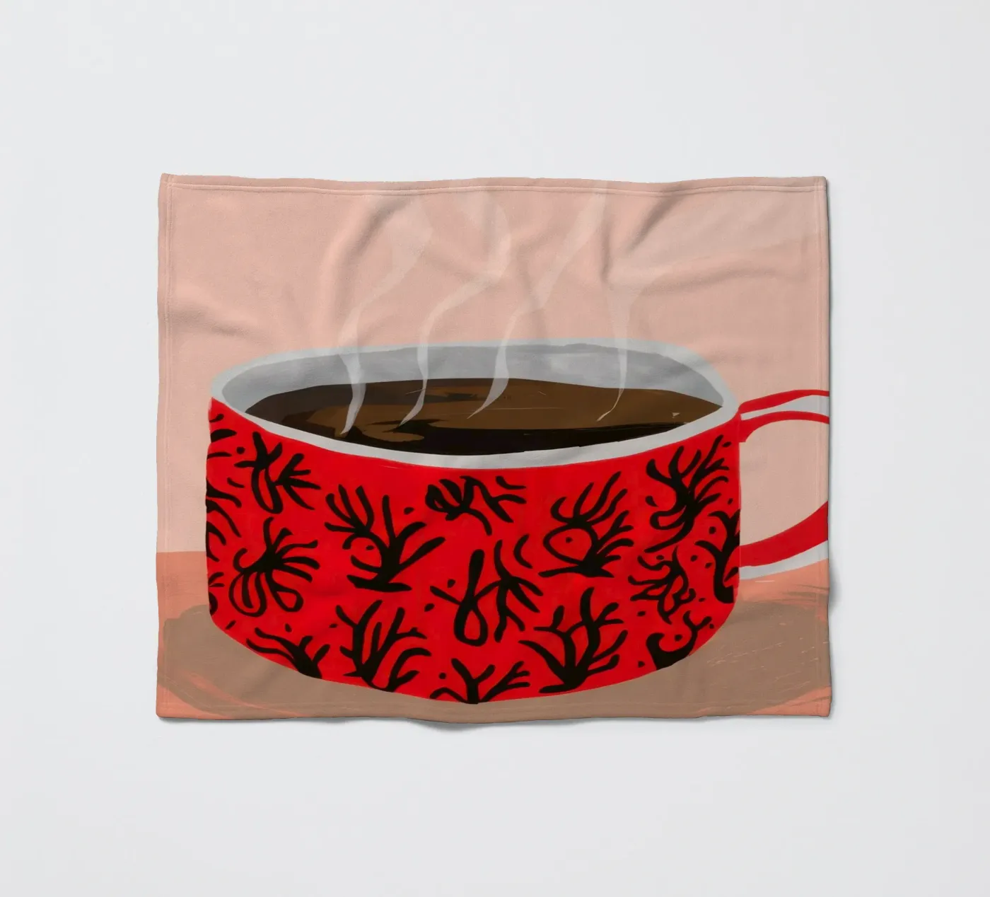 Red Patterned Mug fleece blanket by Sun Riser