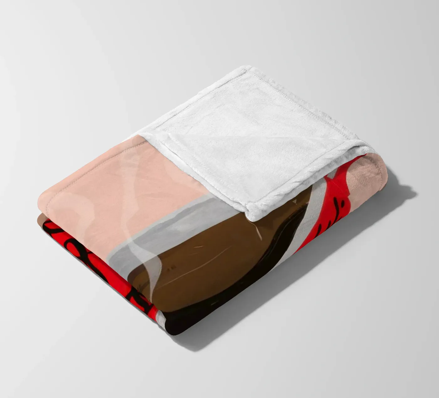 Red Patterned Mug fleece blanket by Sun Riser