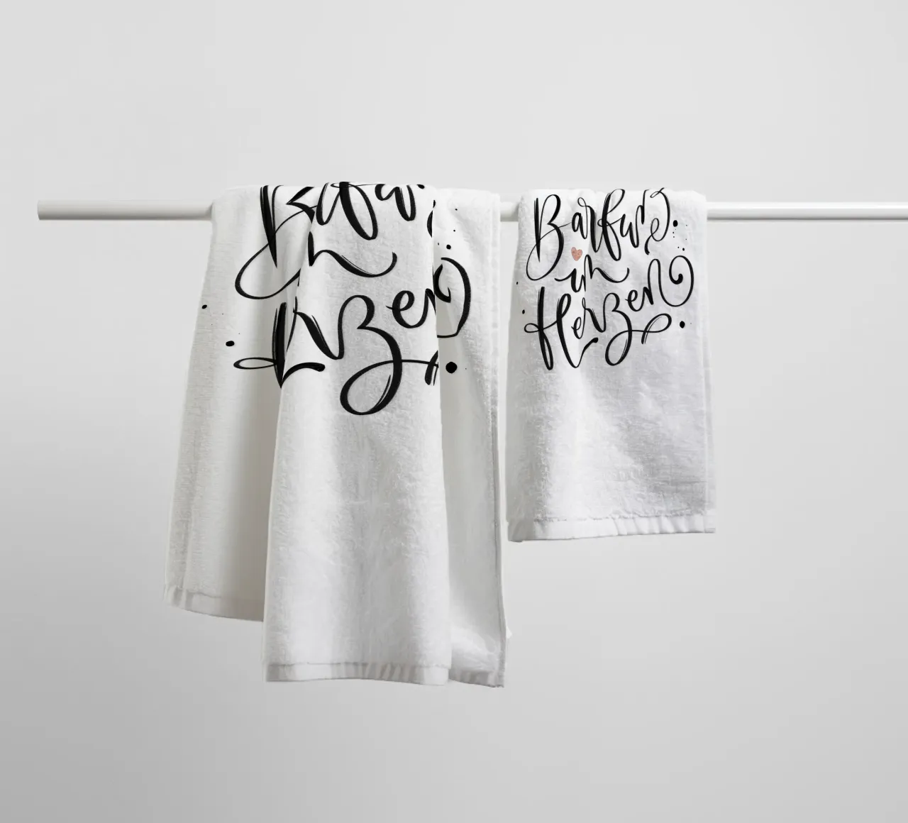 Barefoot in the heart towel by CalliLetters