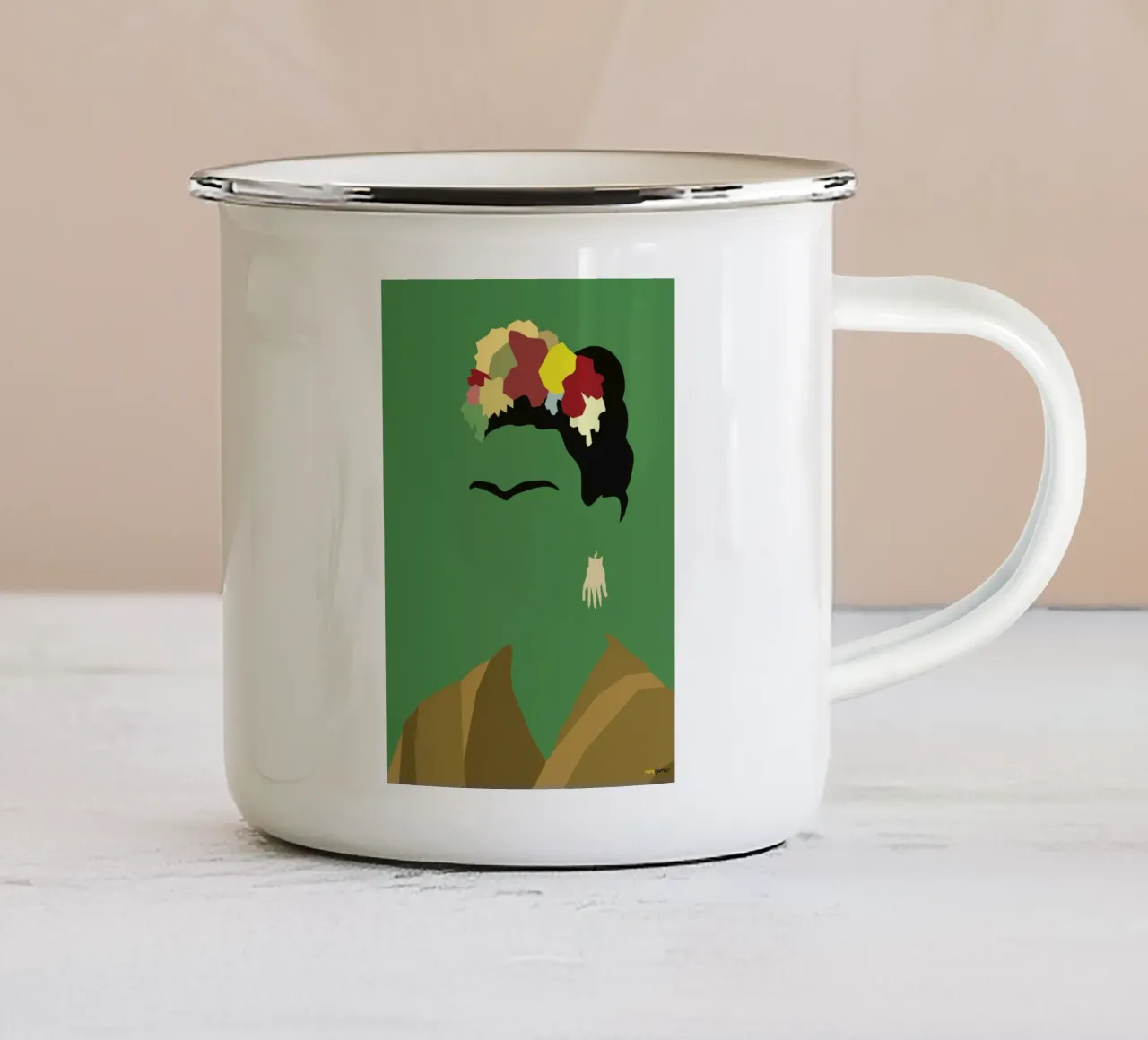 Frida Kahlo tazza in smalto da Rafa Gomes