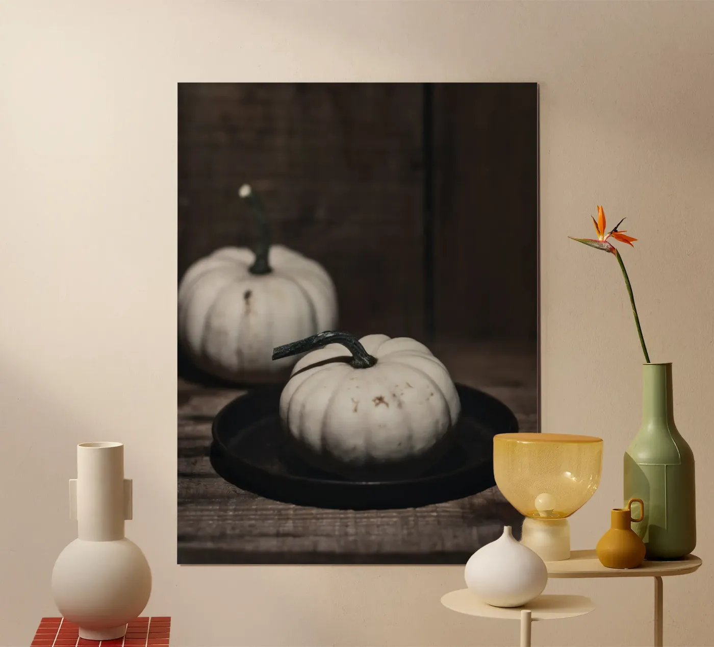 Witte pompoenen poster van Augenblicke-foto