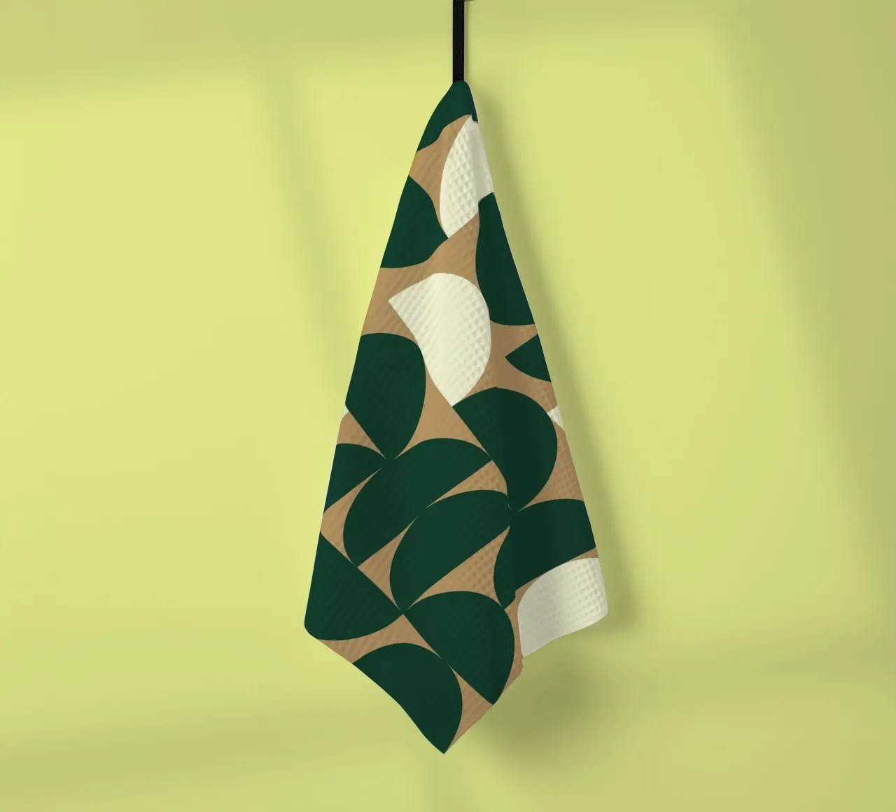Geometric Minimal Bauhaus Pattern 3 | Vert, Beige, Blanc torchon de KiKa