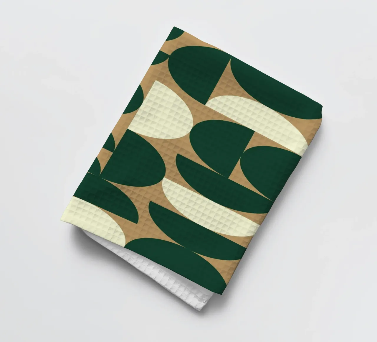 Geometric Minimal Bauhaus Pattern 3 | Vert, Beige, Blanc torchon de KiKa