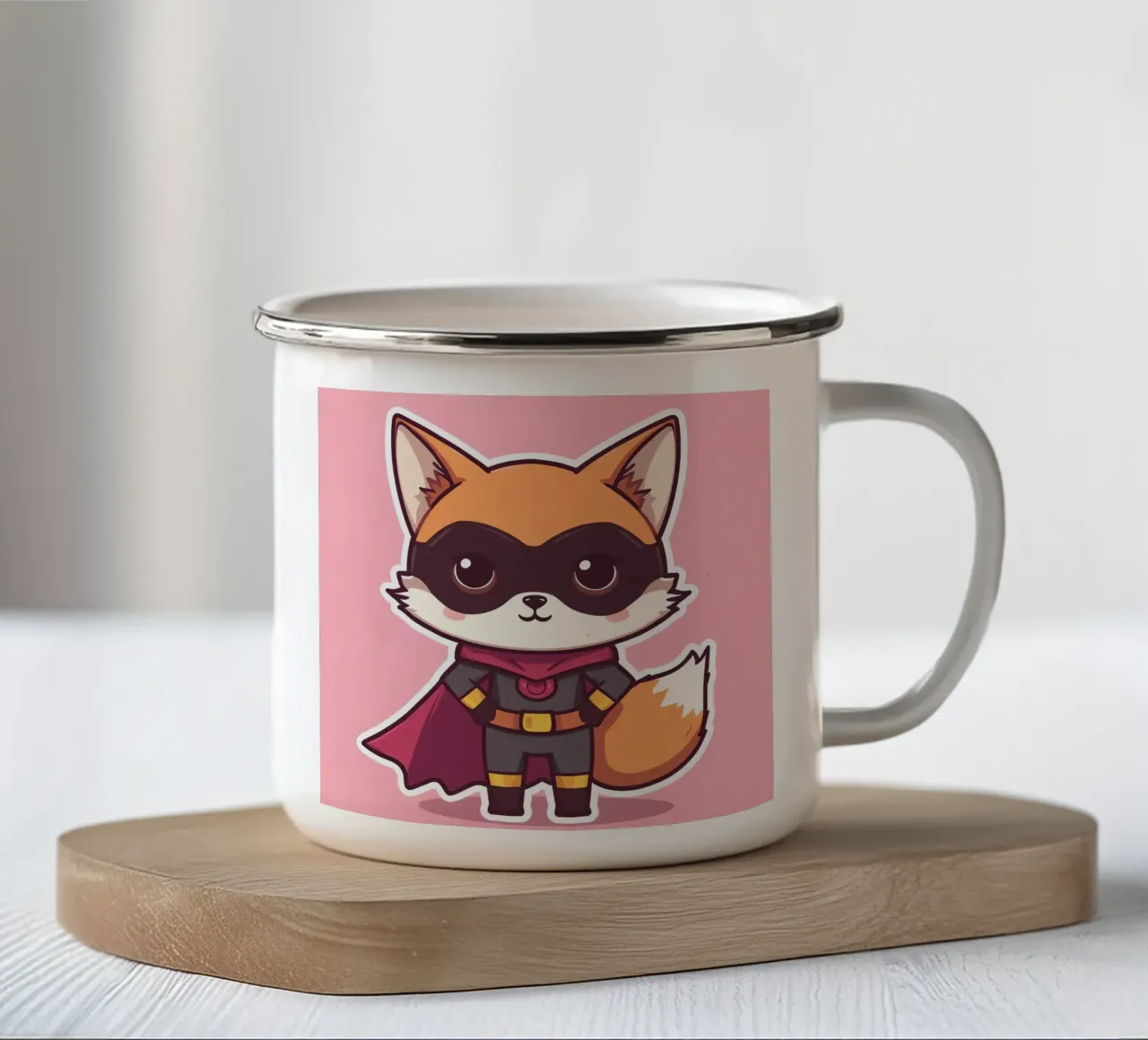 Super Voxy - L'eroe della piccola volpe tazza in smalto da Voxy's Adventures